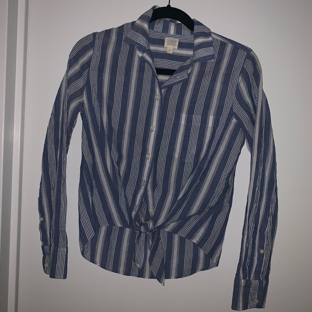 J Crew womens striped xs button down cotton shirt